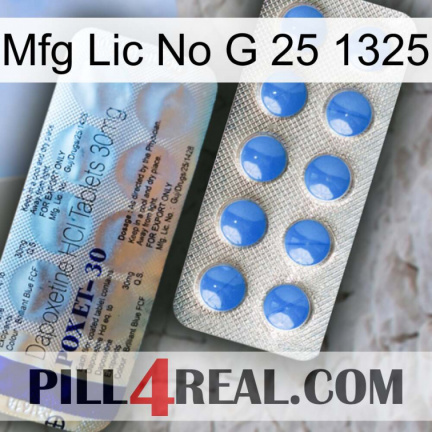 Mfg Lic No G 25 1325 39